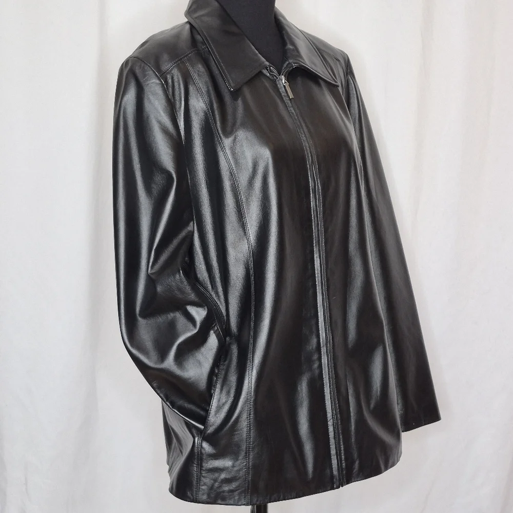 Colebrook Classics Vintage Black Leather Jacket - Size XL
